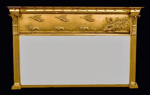 19th Century Giltwood Over Mantle Mirror