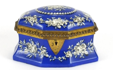 19th century porcelain Tahan box with gilt metal