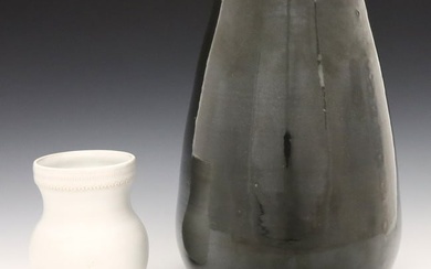 2 Denver White Art Pottery Vases