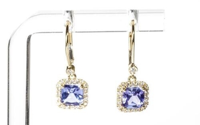 2.00ct Tanzanite and Diamond Earrings