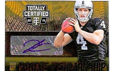 2014 Totally Certified Derek Carr Gold Penmanship Autographed Signed Card RC 2/5