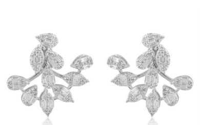 2.1 TCW SI/HI Diamond Earrings 18kt white gold Jewelry