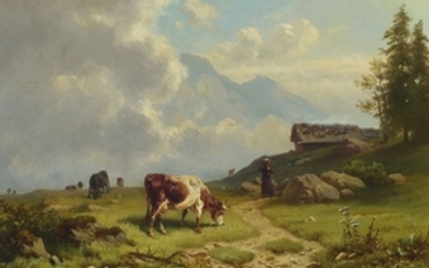 Friedrich Mayer, 1825-1875, alpine hut in the...