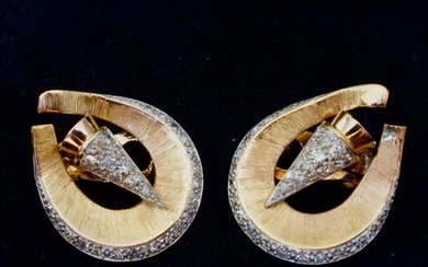 18 kt. Pink gold, White gold - Earrings - 2.92 ct Diamond