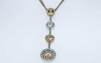 14 kt. White gold, Yellow gold - Necklace - Diamonds