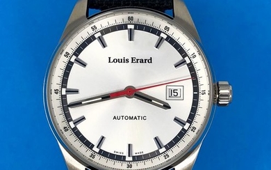 Louis Erard - Automatic Watch Heritage Collection Silver Dial Canvas Reversible Leather Strap Swiss Made- 69105AA11.BTD20 - Men - Brand New