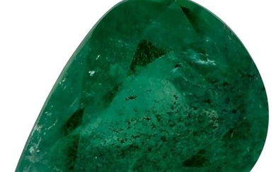 3.54 Carat Natural Emerald Pear Loose Gemstone