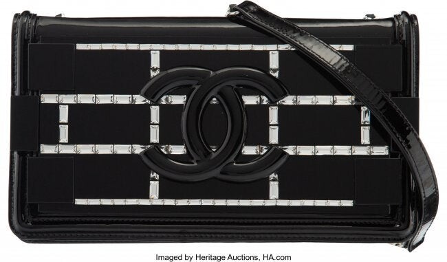 58085: Chanel Limited Edition Black Patent Leather, Ple