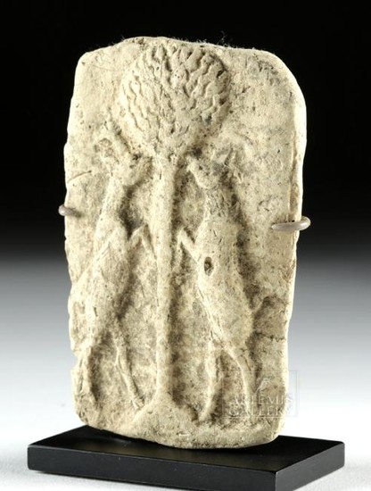 Lot-Art | Mesopotamian Molded Pottery Relief of Animals and Tree