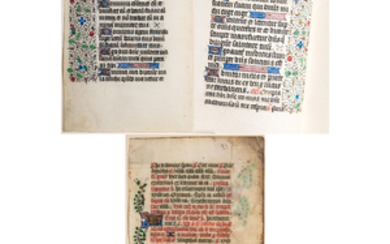 2 French Illuminated Manuscript Leaves