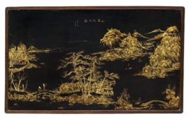 A large lacquer panel. 18th/19th century