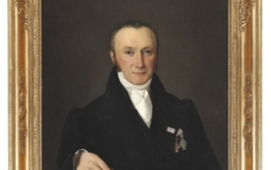 Louis Auguste Francois Aumont: Portrait of wine merchant to the Danish court Christian Waagepetersen (1787-1840). Signed Aumont 1829. Oil on canvas. 73 x 59 cm.