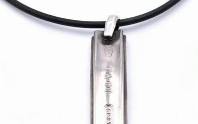 Tiffany & Co. Sterling Silver 1837 Bar Pendant on