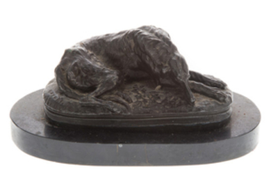 Paul Gayrard, Greyhound Lying, bronze