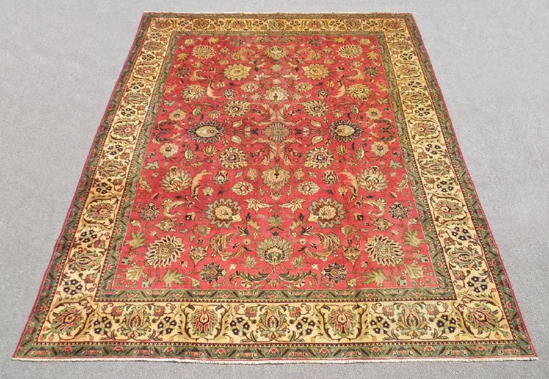 Handmade Persian Tabriz 12.7x9.7