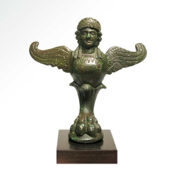 Roman Bronze Cista Foot in the Form of a Siren, c. 1st