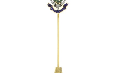 9ct gold enamel regimental stick pin