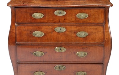 A 18th/19th century mahogany Bombe chest of drawers, having ...