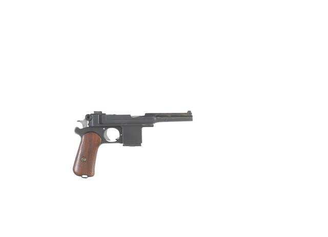 A 9mm (Bergmann) 'Model 1910' Bergmann patent self-loading pistol by A.E.P. (Anciens Etablissements Pieper), no. 8987