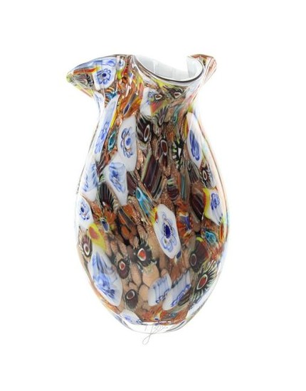 A Bohemian glass vase - Nordic design - abstract flower