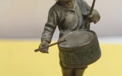 A Bronze Boy Figure on an Onyx Stand