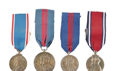 A COLLECTION OF FOUR CORONATION MEDALS for King George V & V...