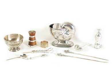 A COLLECTION OF VARIOUS SILVER PLATED WEARS comprising a bri...