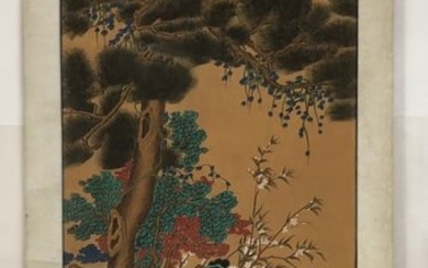 A Chinese Ink Painting Hanging Scroll By Leng Mei