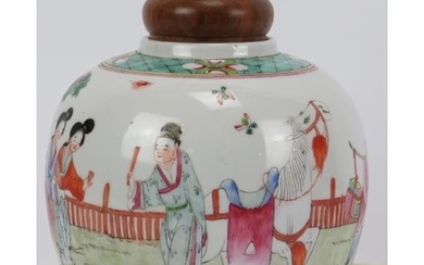 A Chinese famille rose ginger jar, late 19th/early 20th cent...