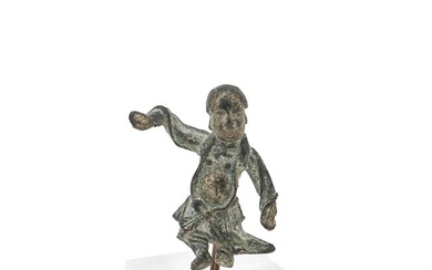 A Chinese gilt bronze figure of Zhong Liquan