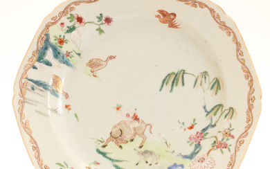 A Chinese porcelain plate 18th century.