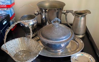 A Collection of Silver Plate including a Champagne Bucket