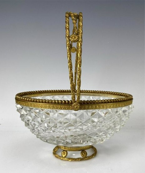A DORE BRONZE AND BACCARAT CRYSTAL BASKET