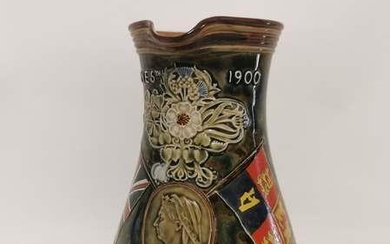 A Doulton Lambeth stoneware commemorative jug, June 5th 1900 in...