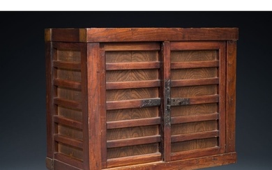 A Japanese wooden tansu chest, 19/20th C.Dim.: 93,5 x 47,6 x...