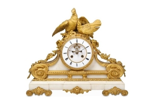 A LATE 19TH CENTURY FRENCH GILT BRONZE AND WHITE MARBLE