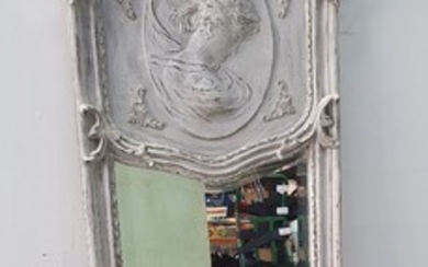 A LIME WASHED FRAMED PIER MIRROR