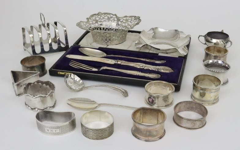 A Late Victorian/Edward VII Child's Silver Knife, Fork and...