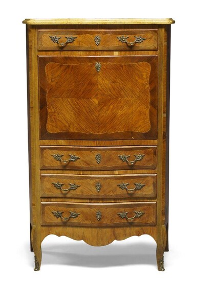 A Louis XV style tulipwood and kingwood secretaire, early to...