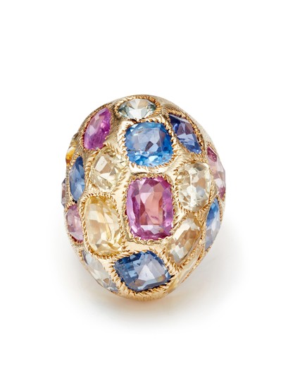 A Multi-Gemstone and Gold Ring