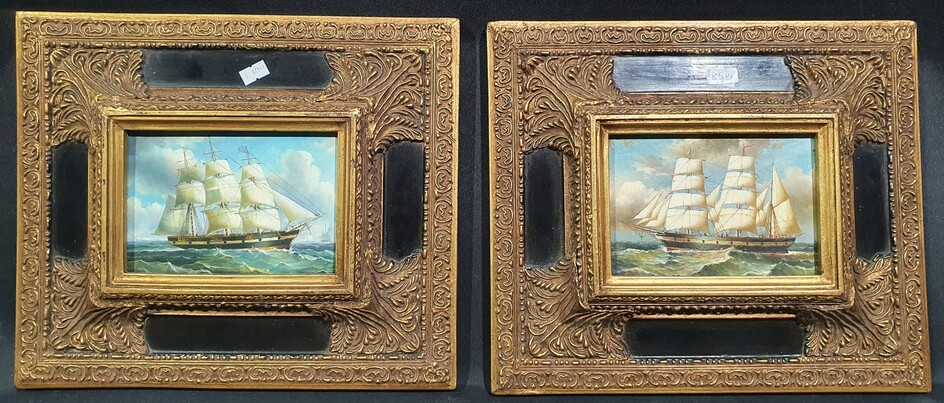 A PAIR OF DECORATIVE MARITIME PAINTINGS