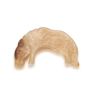 A PALE YELLOW-RUSSET ARCHAISTIC JADE PENDANT, HUANG, MING DYNASTY (1368-1644)