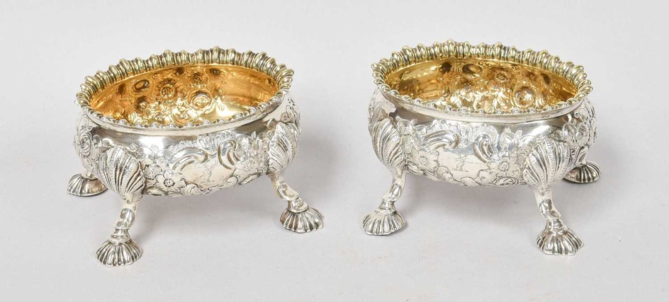A Pair of George III Silver Salt-Cellars, by David Hennell,...