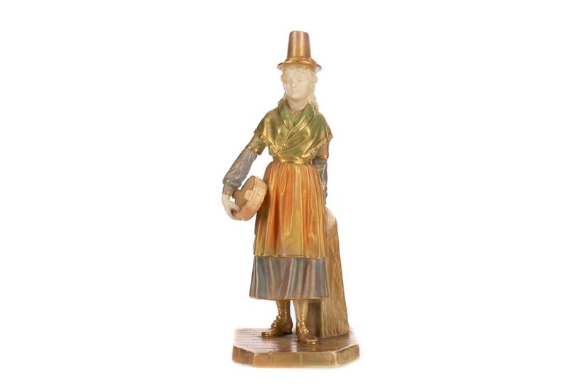 A ROYAL WORCESTER FIGURE OF A WELSH GIRL