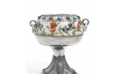 A Rare Antique Chinese silver and enamel large bowl, circa 1...