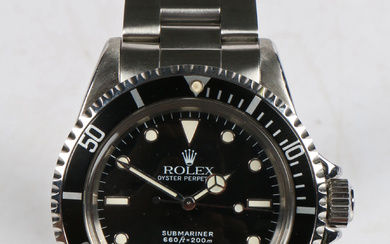 A Rolex Oyster Perpetual Submariner 660ft/200m gentleman's stainless wristwatch, model ref. 5513