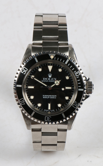 A Rolex Oyster Perpetual Submariner 660ft/200m gentleman's stainless wristwatch, model ref. 5513