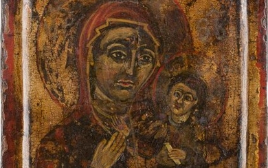 A SMALL ICON SHOWING THE HODIGITRIA MOTHER OF GOD