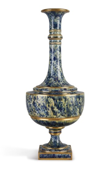 A Sèvres faux-marble bottle vase, Circa 1885