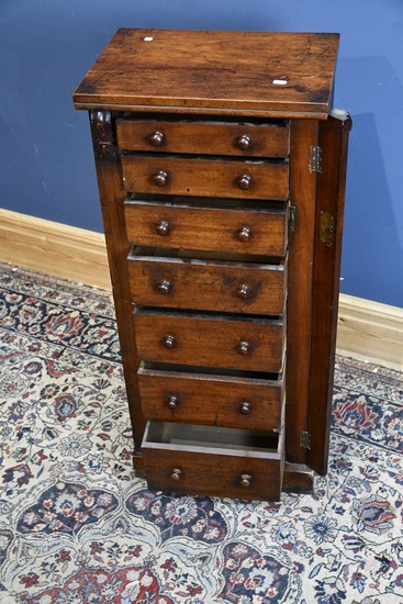 A Victorian mahogany seven drawer Wellington chest, height 110cm, width...